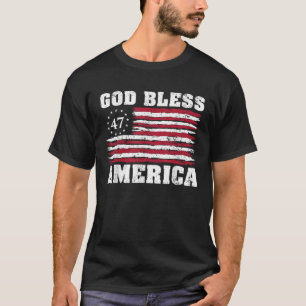 T-shirt Dieu bénisse l'Amérique Les USA Trump