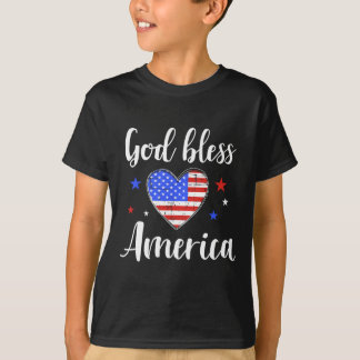 T-shirt Dieu bénisse l'Amérique pour le Jour de l'Indépend