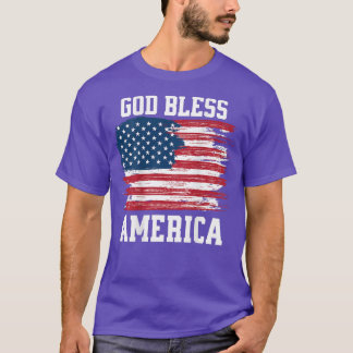 T-shirt Dieu bénisse l'AmériqueImprimé sur le dos