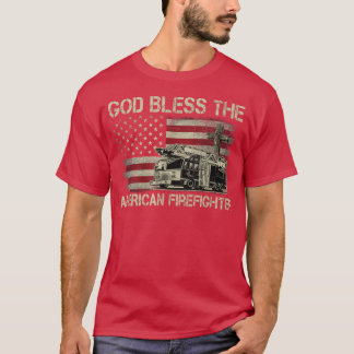 T-shirt Dieu Bénisse Le Pompier Américain
