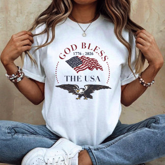 T-shirt Dieu bénisse les États-Unis – Aigle patriotique 17