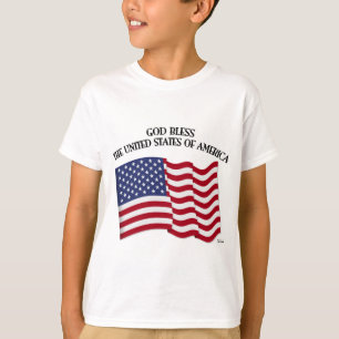T-shirt DIEU BÉNISSE LES ÉTATS-UNIS D'AMÉRIQUE Drapeau amé