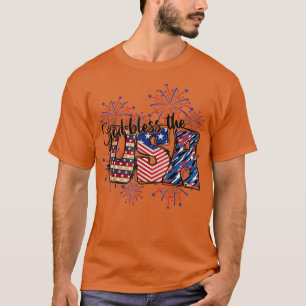 T-shirt Dieu bénisse les USA, feux d'artifice 4 juillet co