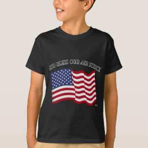T-shirt DIEU BÉNISSE NOTRE FORCE AÉRIENNE avec drapeau amé