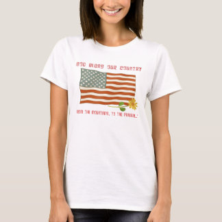 T-shirt Dieu bénissent notre pièce en t de drapeau de pays