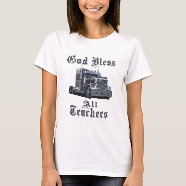 T-shirt Dieu bénissent tous les camionneurs (Devant)