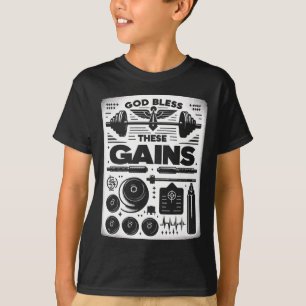 T-shirt Dieu Bénit Ces Gains Muscle Bodybuilding —