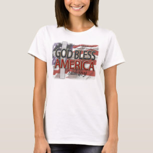 T-shirt Dieu bénit l'Amérique Christian Patriotic