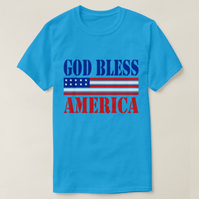 T-shirt Dieu bénit l'Amérique classique patriotique (Design devant)