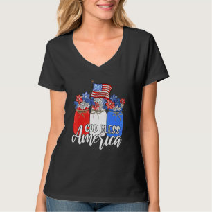 T-shirt Dieu bénit l'Amérique Mason Jar Christian