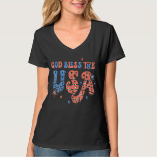 T-shirt Dieu Bénit Le Drapeau Américain Américain Américai