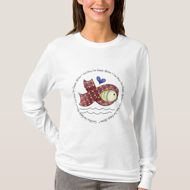 T-shirt Dieu Bénit Nos Enfants Autistes Longue Manche (Devant)