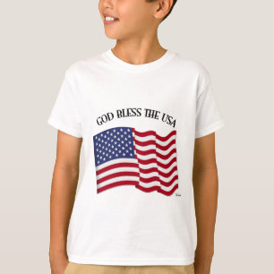 T-shirt DIEU BLESS USA avec drapeau US