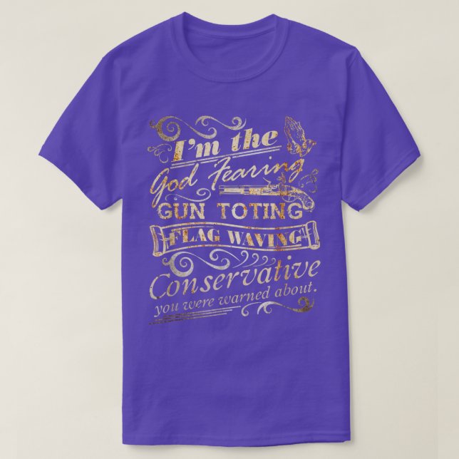 T-shirt Dieu Craignant, Arme à fusil Drôle Républicain Chr (Design devant)