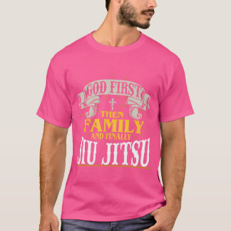T-shirt Dieu d'abord puis la famille enfin Jiu Jitsu Chemi