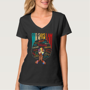 T-shirt Dieu Dit Que Je Suis Afro Africaine Américaine Bla