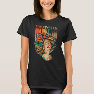 T-shirt Dieu Dit Que Je Suis Afro Femmes Melanin Black Pri