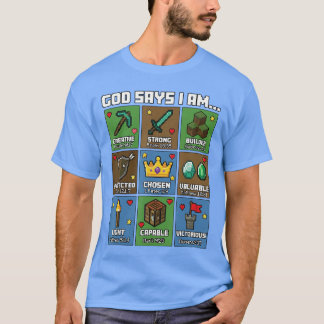 T-shirt Dieu dit que je suis des versets de la Bible Pixel