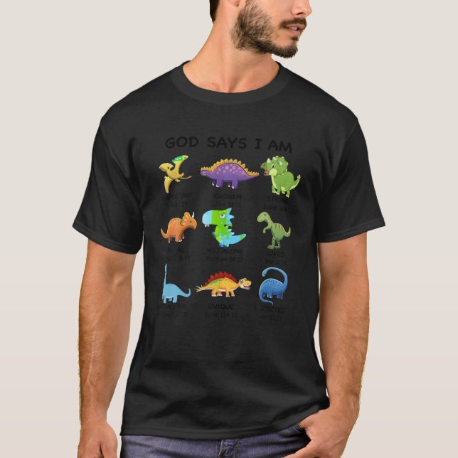 T-shirt Dieu Dit Que Je Suis Dinosaure (Devant)
