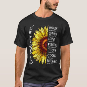 T-shirt Dieu Dit Que Vous Êtes Tournesol Bible Chrétienne 