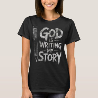 T-shirt Dieu écrit mon histoire Design chrétien grunge