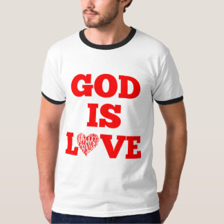 T-shirt Dieu est amour Bible Citation Mens Ringer