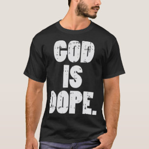 T-shirt Dieu est Dope Jésus Christ Religieux Christian Cat