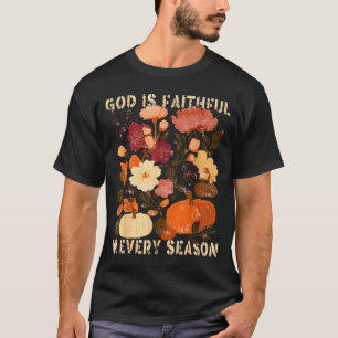 T-shirt Dieu est fidèle en chaque saison Floral automne Ch