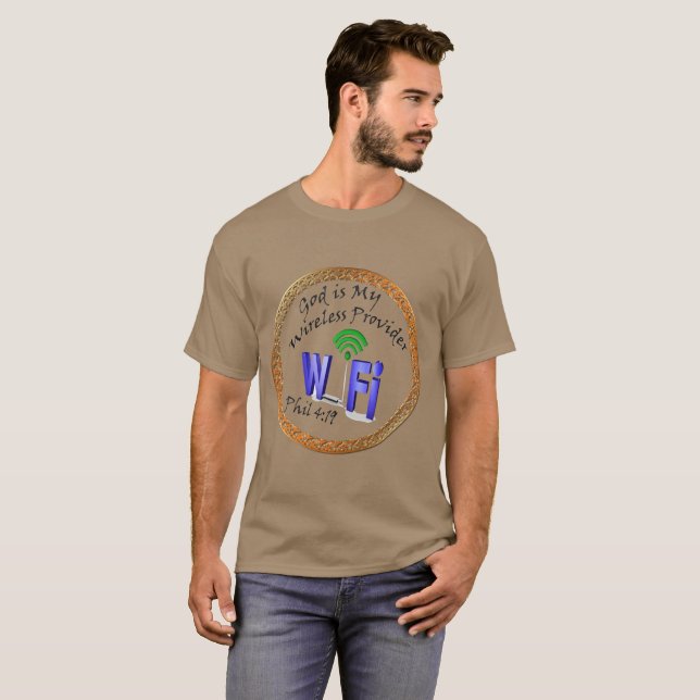T-shirt Dieu est mon 4h19 sans fil de Phil de fournisseur (Devant entier)