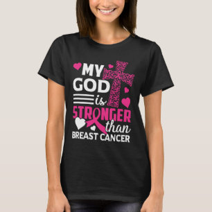 T-shirt Dieu est plus fort que la sensibilisation au cance