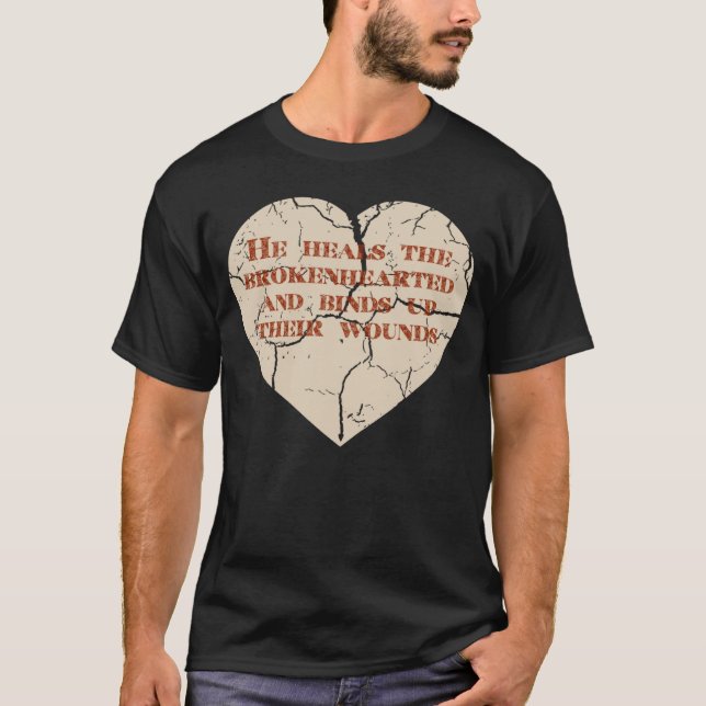 T-shirt Dieu et Psaume chrétien 1473 Coeur guérisseur Jésu (Devant)