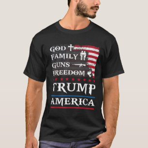 T-shirt Dieu Famille Armes & ; Liberté Trump Amérique s