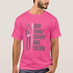 T-shirt Dieu Famille Pays Liberté - 2ème Amendement Pro Gu