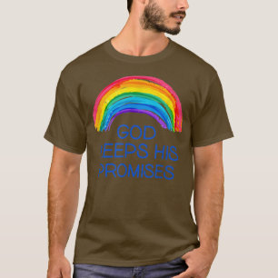 T-shirt Dieu Garde Ses Promesses Couleurs Arc-En-Ciel foi