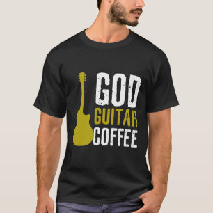 T-shirt Dieu Guitare Café Musicien de bande acoustique
