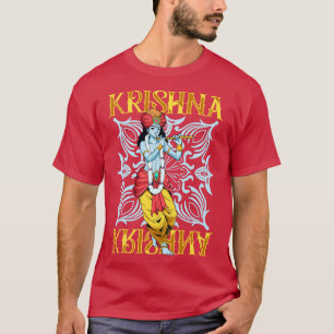 T-shirt Dieu hindou le joueur de flûte bleue Krishna