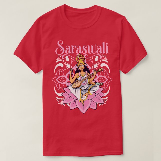 T-shirt Dieu hindou Saraswati (Design devant)