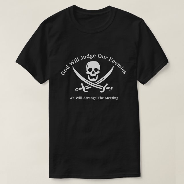 T-shirt Dieu jugera notre ennemi, éditera le texte, (Design devant)