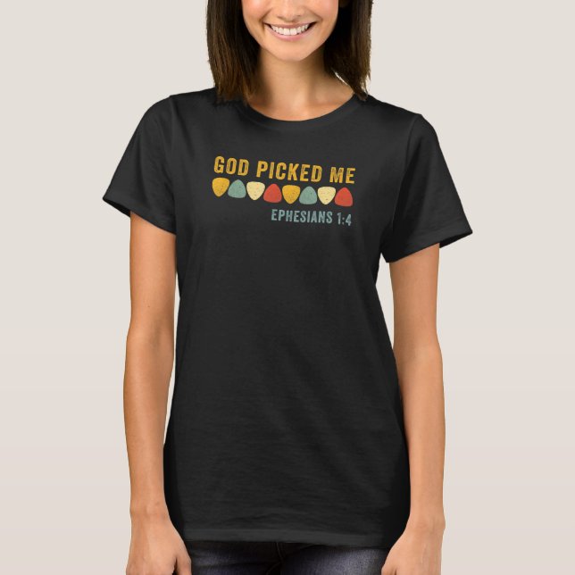 T-shirt Dieu M'A Choisi Christian Guitar Player (Devant)