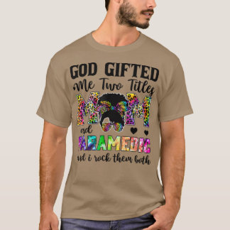 T-shirt Dieu M'A Donné Deux Titres Maman Et Parade Leopard
