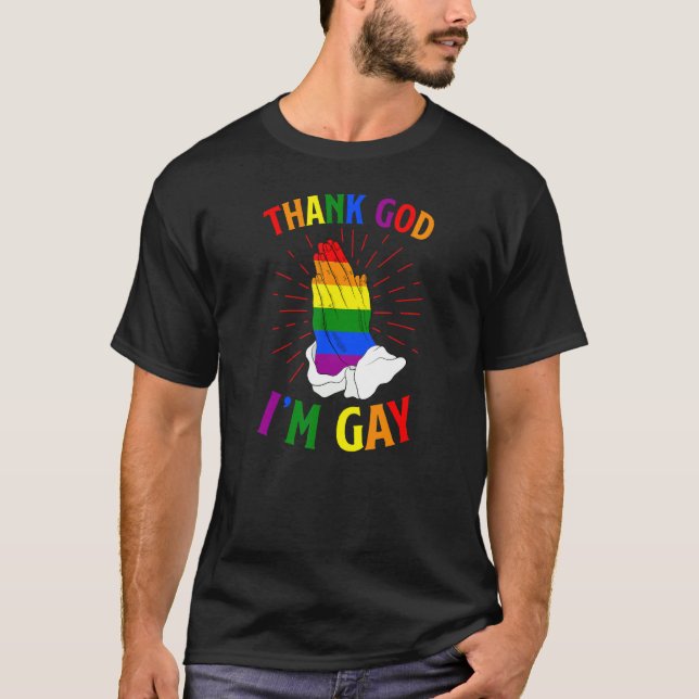 T-shirt Dieu merci Je suis Gay Lgbtq Église Gay pride chré (Devant)