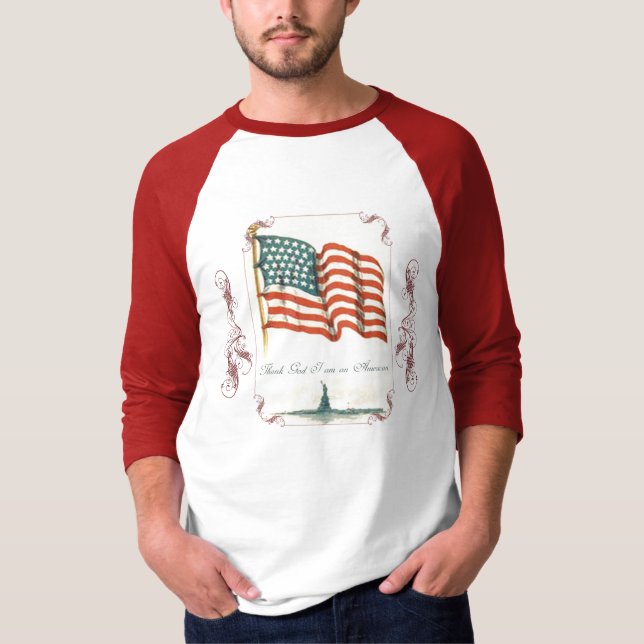 T-shirt Dieu merci, je suis une chemise américaine (Devant)