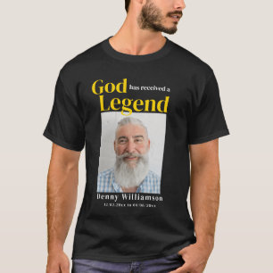 T-shirt Dieu moderne en or noir reçu légende funérailles T