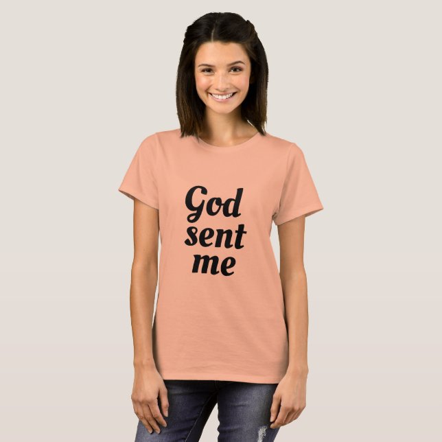 T-shirt Dieu noir orphelin de citation m'a envoyé, police (Devant entier)