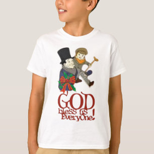T-shirt Dieu Nous Bénisse Tous Un Carol Minusy Tim De Noël
