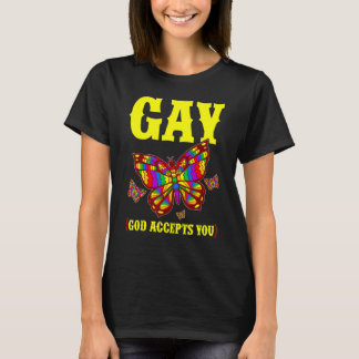 T-shirt Dieu Vous Accepte Papillon Lgbt