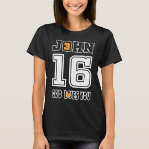 T-shirt Dieu Vous Aime Coeur Chrétien De La Bible Jean 3