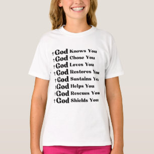 T-shirt Dieu Vous Connaît, Vous Aime, Vous Restaure Et Vou