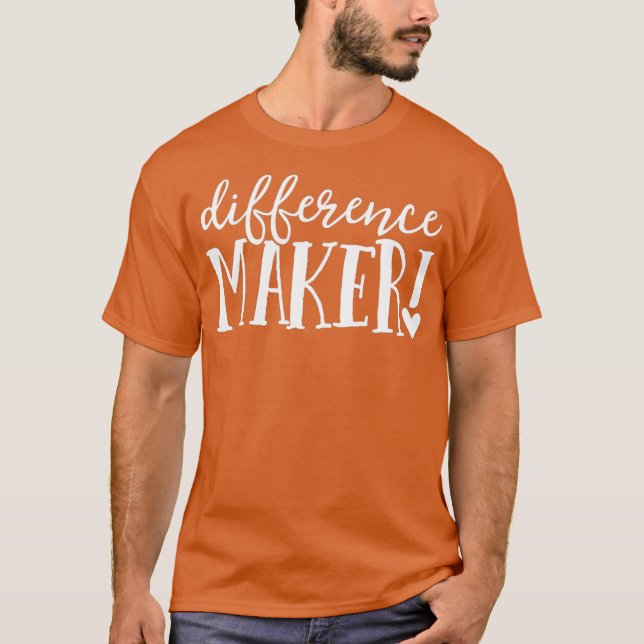 T-shirt Différence Maker Enseignant Croissance Mindset Kin (Devant)