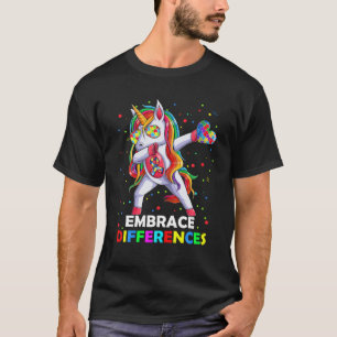 T-shirt Différences d'acceptation Dabbing Unicorn Autism A